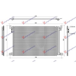Radiator kondicioneri 3.0 Benzinë/Hibrid-Dizel (650x452x12) për AUDI A8 17-21 - OEM: 4M0816411D