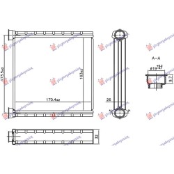 Ngrohës kabine (163X170X26) për AUDI Q3 (F3) SPORTBACK 2019-2025 - OEM: 5WA819031