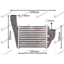 Radiator INTERCOOLER 2.4-2.7 benzinë (215x172) (ana e djathtë) për AUDI A4 00-04 - OEM: 078145806L Radiator INTERCOOLER 2.4-2.7 benzinë (215x172) (ana e djathtë) për AUDI A4 00-04 - OEM: 078145806L