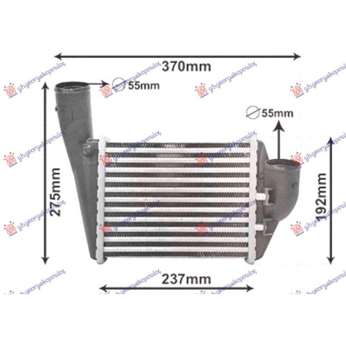 Radiator INTERCOOLER 2.4-2.7 benzinë (215x172) (ana e djathtë) për AUDI A4 00-04 - OEM: 078145806L Radiator INTERCOOLER 2.4-2.7 benzinë (215x172) (ana e djathtë) për AUDI A4 00-04 - OEM: 078145806L