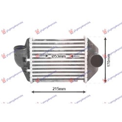 Radiator INTERCOOLER 2.4-2.7 benzinë (215x172) (ana e majtë) për AUDI A4 00-04 - OEM: 078145805N Radiator INTERCOOLER 2.4-2.7 benzinë (215x172) (ana e majtë) për AUDI A4 00-04 - OEM: 078145805N