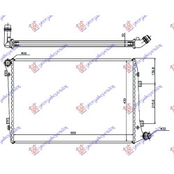 Radiator 2.0 TDi dizel (650x440) (KOYO) për AUDI A3 03-08 - OEM: 1K0121251AL Radiator 2.0 TDi dizel (650x440) (KOYO) për AUDI A3 03-08 - OEM: 1K0121251AL