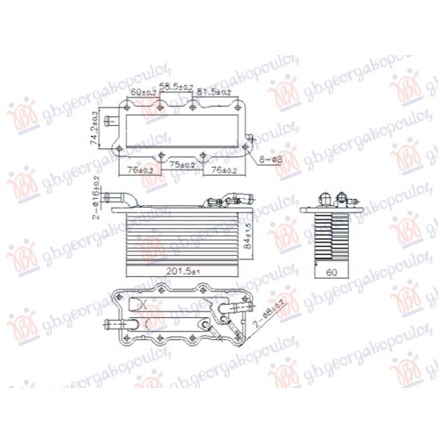 Radiator INTERCOOLER 0.9 benzinë (84x201) për AUDI A1 18- - OEM: 04C145749A Radiator INTERCOOLER 0.9 benzinë (84x201) për AUDI A1 18- - OEM: 04C145749A