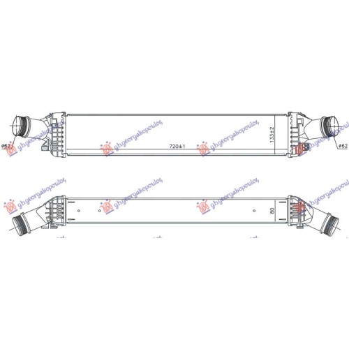 Radiator INTERCOOLER 3.0 TDI dizel (720x133) për AUDI A6 14-18 - OEM: 8K0145805R