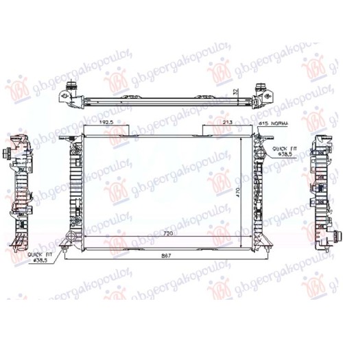 Radiator 4.2 benzinë (RS) (720x470) për AUDI A4 11-15 - OEM: 8K0121251AB Radiator 4.2 benzinë (RS) (720x470) për AUDI A4 11-15 - OEM: 8K0121251AB