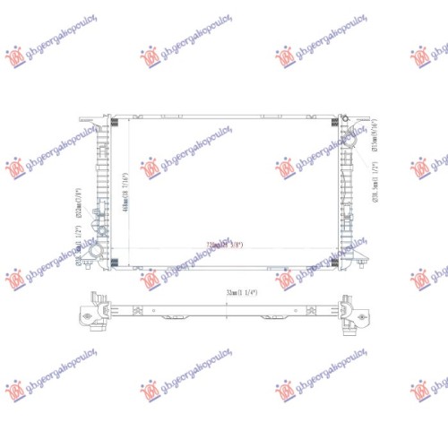 Radiator 4.0 benzinë (S) manaul/autoamtik (720x462) për AUDI A8 13-17 - OEM: 4H0121251E