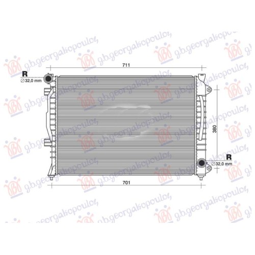 Radiator 2.7 T benzin automatik (630x440x32) (NRF) për AUDI A6 97-04 - OEM: 4B0121251AE