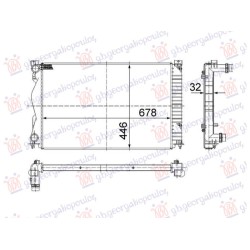 Radiator 2.0 benzinë - 2.0 dizel manual (677x439) (NRF) për AUDI A6 04-08 - OEM: 4F0121251Q Radiator 2.0 benzinë - 2.0 dizel manual (677x439) (NRF) për AUDI A6 04-08 - OEM: 4F0121251Q
