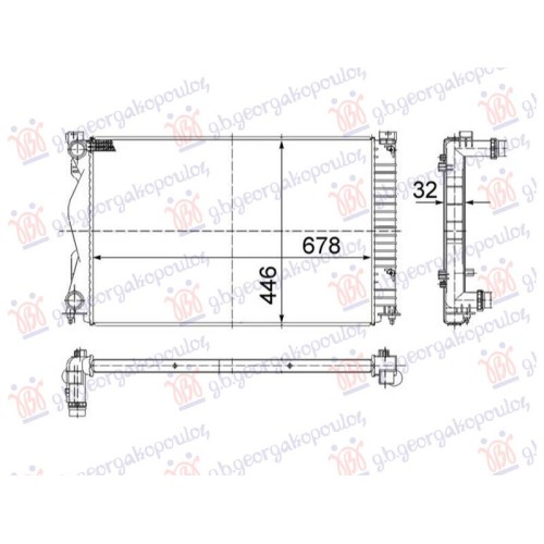 Radiator 2.0 benzinë - 2.0 dizel manual (677x439) (NRF) për AUDI A6 04-08 - OEM: 4F0121251Q