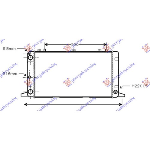 Radiator 1.6-2.0 benzinë (620x320) (NRF) për AUDI 80 86-91 - OEM: 893121251H