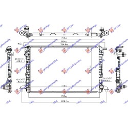 Radiator 3.0 TDi dizel automatik (720x470x26) (NRF) për AUDI A4 15-18 - OEM: 8W0121251AA Radiator 3.0 TDi dizel automatik (720x470x26) (NRF) për AUDI A4 15-18 - OEM: 8W0121251AA