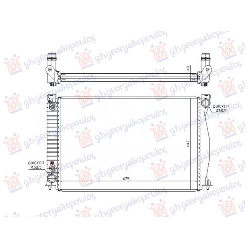 Radiator 4.2 benzinë auto (675x448) (NRF) për AUDI A6 04-08 - OEM: 4F0121251AH