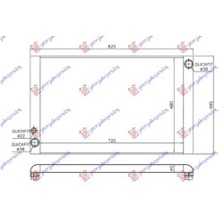 Radiator për të gjithë benzinë-dizel (725x480x40) tub diagonal (NRF) për AUDI A8 02-09 - OEM: 4E0121251