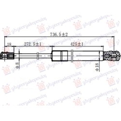 Piston me gaz për kofonon (736L-300N) për AUDI Q7 15-19 - OEM: 4M0823359B