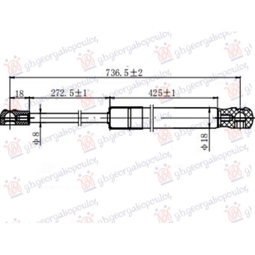 Piston me gaz për kofonon (736L-300N) për AUDI Q7 15-19 - OEM: 4M0823359B