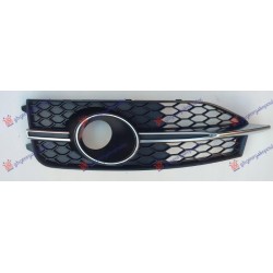 Grilë për parakolpin e përparëm e zezë (me ACC) (me shirit kromi) (S7) për AUDI A7 SPORTBACK 10-14 - OEM: 4G8807682E9B9