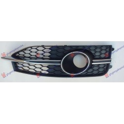Grilë për parakolpin e përparëm e zezë (me ACC) (me shirit kromi) (S7) për AUDI A7 SPORTBACK 10-14 - OEM: 4G8807681E9B9