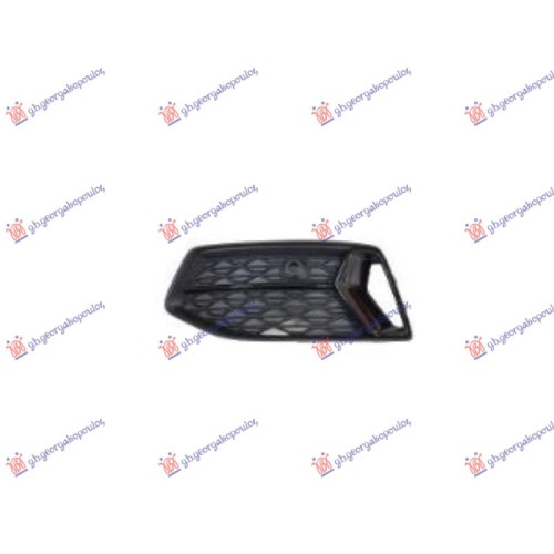 Grilë për parakolpin e përparëm e zezë/e zezë skëlqyese (me vrimë PDC) për AUDI A6 18- - OEM: 4K0807647DT94