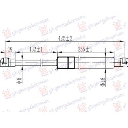 Piston me gaz për derën e bagazhit CABRIO (425L-320N) për AUDI A5 16-19 - OEM: 8W7827552 Piston me gaz për derën e bagazhit CABRIO (425L-320N) për AUDI A5 16-19 - OEM: 8W7827552