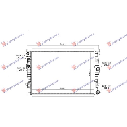 Radiator 1.0 TFSI benzinë - 2.0 TDI DIESEL manual/automatik (650x438) (VALEO) për AUDI A3 20- - OEM: 5WA121251 Radiator 1.0 TFSI benzinë - 2.0 TDI DIESEL manual/automatik (650x438) (VALEO) për AUDI A3 20- - OEM: 5WA121251