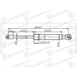 Piston me gaz për kofonon (482L-385N) për AUDI R8 07- - OEM: 420827552 Piston me gaz për kofonon (482L-385N) për AUDI R8 07- - OEM: 420827552