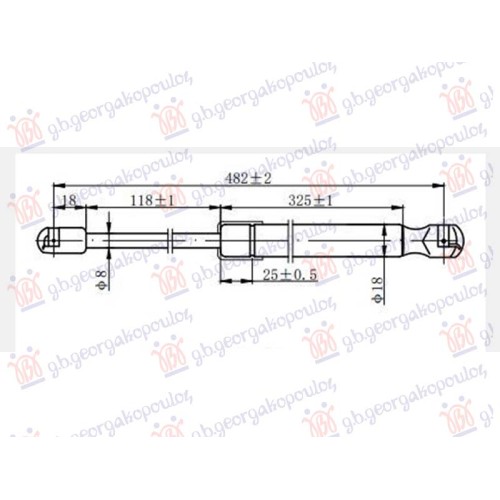 Piston me gaz për kofonon (482L-385N) për AUDI R8 07- - OEM: 420827552