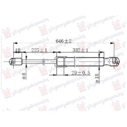 Piston me gaz për derën e bagazhit (646L-235N) për AUDI R8 07- - OEM: 420823359 Piston me gaz për derën e bagazhit (646L-235N) për AUDI R8 07- - OEM: 420823359