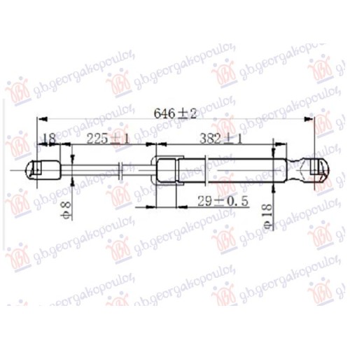 Piston me gaz për derën e bagazhit (646L-235N) për AUDI R8 07- - OEM: 420823359 Piston me gaz për derën e bagazhit (646L-235N) për AUDI R8 07- - OEM: 420823359