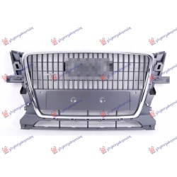 Maskë pvc/grilë (gri/kornizë krom) (me hapje për sensor parkimi) për AUDI Q5 08-12 - OEM: 8R0853651C