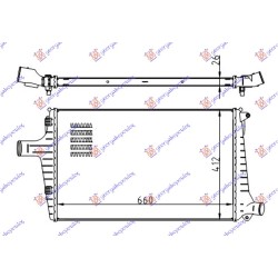 Interkuler 2.5 TDi dizel (650x420x26) për AUDI A6 97-04 - OEM: 4B0145805A