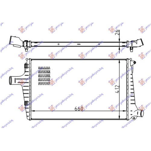 Interkuler 2.5 TDi dizel (650x420x26) për AUDI A6 97-04 - OEM: 4B0145805A