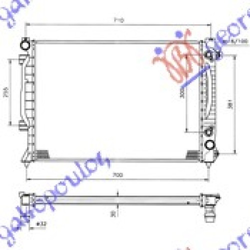 Radiator për motor (63x45x30) (marsh manual/automatik) për AUDI A6 97-04 - OEM: 4B0121.251 A