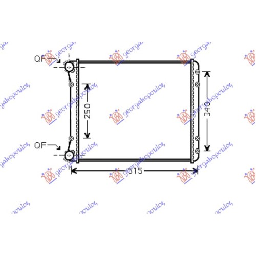 Radiator për motor 1.2-1.4-1.6 16V FSI + TDI (46.8x39.5) për AUDI A2 00-05 - OEM: 8Z0121251D