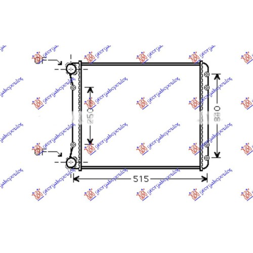 Radiator për motor 1.2-1.4-1.6 16V FSI + TDI (46.8x39.5) (VALEO) për AUDI A2 00-05 - OEM: 8Z0121251D