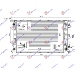 Radiator për motor 3.0 TDI dizel (marsh manual/automatik) (720x470) për AUDI Q5 08-12 - OEM: 8R0121251A