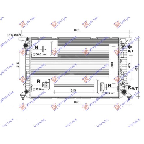Radiator për motor 3.0 TDI dizel (marsh manual/automatik) (720x470) për AUDI Q5 08-12 - OEM: 8R0121251A Radiator për motor 3.0 TDI dizel (marsh manual/automatik) (720x470) për AUDI Q5 08-12 - OEM: 8R0121251A