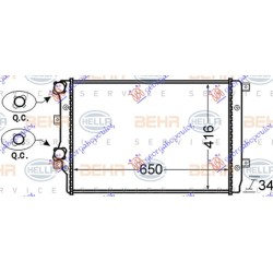 Radiator për motor 1.4 TSi benzinë - 1.9 TDi dizel (650x410) (MAHLE BEHR) për AUDI A3 03-08 - OEM: 1K0121253AA Radiator për motor 1.4 TSi benzinë - 1.9 TDi dizel (650x410) (MAHLE BEHR) për AUDI A3 03-08 - OEM: 1K0121253AA