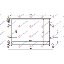 Radiator për motor 1.4-1.6-2.0FSI/SDI (marsh manual/automatik) (me kondicioner) (650x415) (MECANICAL) për AUDI A3 03-08 - OEM: 1K0121251BQ Radiator për motor 1.4-1.6-2.0FSI/SDI (marsh manual/automatik) (me kondicioner) (650x415) (MECANICAL) për AUDI A3 03-08 - OEM: 1K0121251BQ