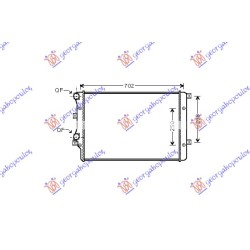 Radiator për motor 1.4 Tsi benzinë - 1.9 TDi dizel (650x410) për AUDI A3 03-08 - OEM: 1K0121253AA Radiator për motor 1.4 Tsi benzinë - 1.9 TDi dizel (650x410) për AUDI A3 03-08 - OEM: 1K0121253AA