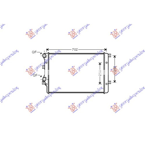 Radiator për motor 1.4 Tsi benzinë - 1.9 TDi dizel (650x410) për AUDI A3 03-08 - OEM: 1K0121253AA