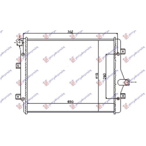 Radiator për motor 2.0 TFSi benzinë - 2.0 TDi dizel (650x450) (fletë metali) për AUDI A3 03-08 - OEM: 1K0121251BK