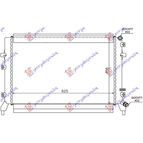 Radiator shtesë për motor 1.2-1.4 TSi benzinë (625x400) për AUDI A3 03-08 - OEM: 1K0121251BN