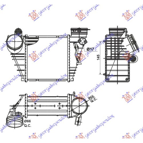 Interkuler 1.9 Tdi dizel (183x190x85) motor (ASZ) instalim i shpejtë për AUDI A3 96-03 - OEM: 1J0145803E Interkuler 1.9 Tdi dizel (183x190x85) motor (ASZ) instalim i shpejtë për AUDI A3 96-03 - OEM: 1J0145803E