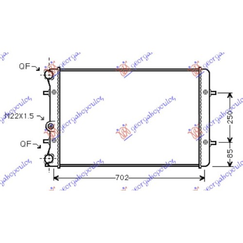 Radiator për motor të gjitha modelet benzinë/dizel (marsh manual/automatik) (me/pa kondicioner) (650x415x25) për AUDI A3 96-03 - OEM: 1J0121253A Radiator për motor të gjitha modelet benzinë/dizel (marsh manual/automatik) (me/pa kondicioner) (650x415x25) për AUDI A3 96-03 - OEM: 1J0121253A