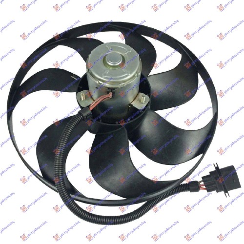 Ventilator për radiatorpër motor (Motor + helikë) (345mm) (250/60w) (3 pinë) (7 karcë) për AUDI A3 96-03 - OEM: 1J0959455D Ventilator për radiatorpër motor (Motor + helikë) (345mm) (250/60w) (3 pinë) (7 karcë) për AUDI A3 96-03 - OEM: 1J0959455D