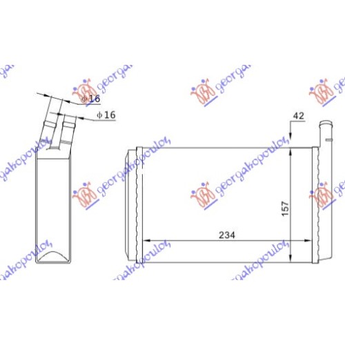 Ngrohës kabine (M) me/pa kondicioner (235x157) për AUDI 80 79-84 - OEM: 171819121