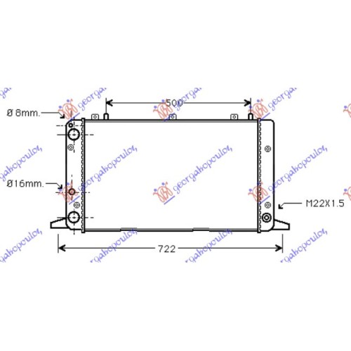 Radiator për motor 1.6-1.8-1.9-2.0 (59x32) për AUDI 80 86-91 - OEM: 893121253A