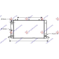 Radiator për motor 1,6-2.0 (62x32) për AUDI 80 86-91 - OEM: 893121251H