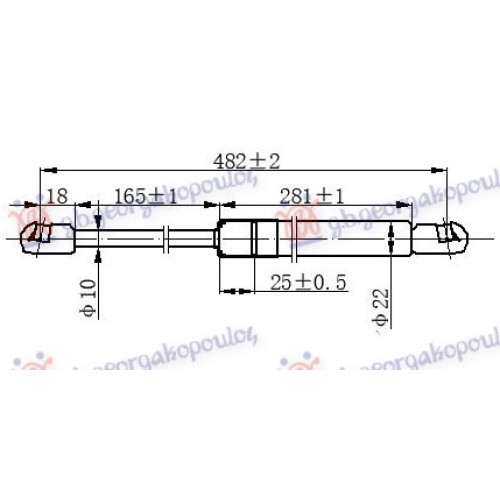 Amortizues (një) për derën e bagazhit sportback (483L-750N) për AUDI A5 07-11 - OEM: 8T8827552 Amortizues (një) për derën e bagazhit sportback (483L-750N) për AUDI A5 07-11 - OEM: 8T8827552