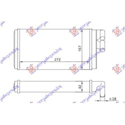 Ngrohës kabine (M) me/pa kondicioner (275x158) (17mm tuba) për AUDI A6 94-97 - OEM: 443819030